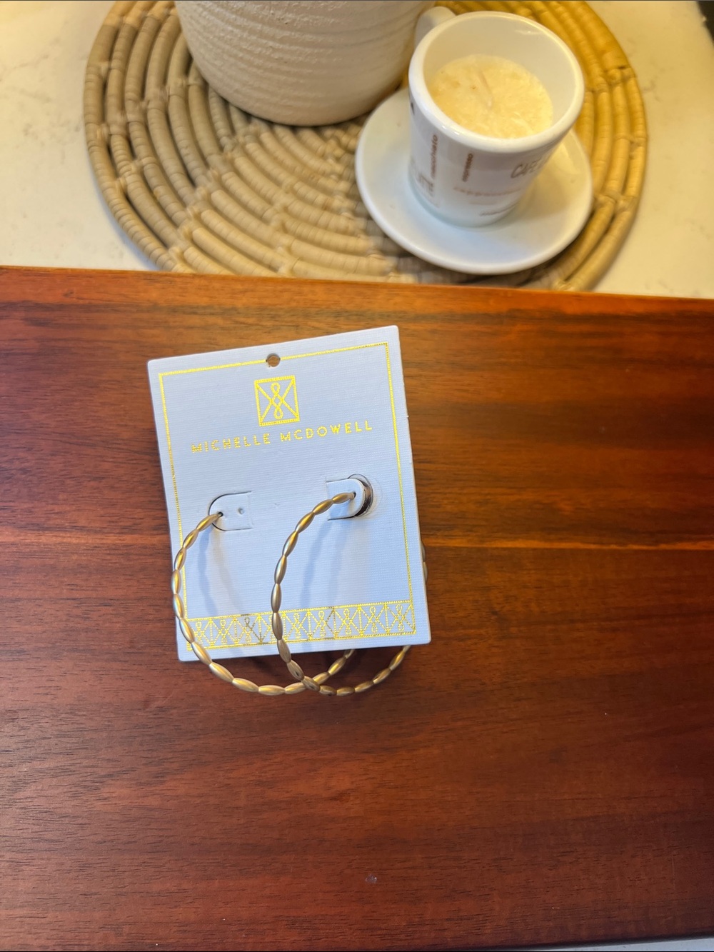 Michelle McDowell Gold Twisted Hoop Earrings — Elegant Hoop Pair